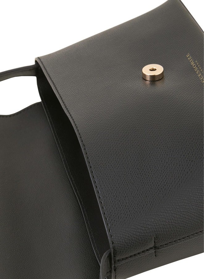 أكسيسورايز حقيبة كتف نسائية سوداء من أكسسورايز لندن بتصميم ليو - Image 4